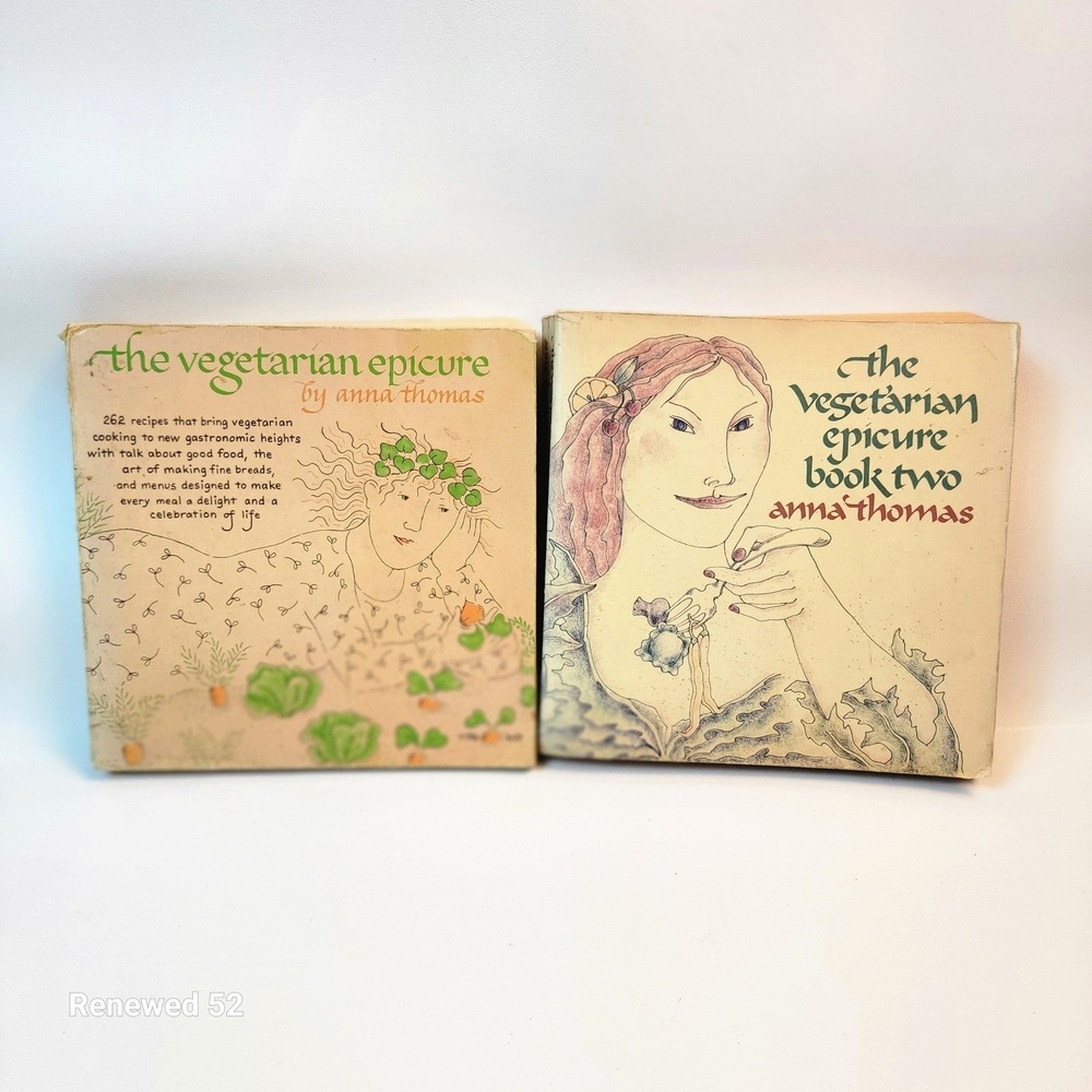 Vintage The Vegetarian Epicure Books 1 & 2 Anna Thomas 1970s Cookbooks Set